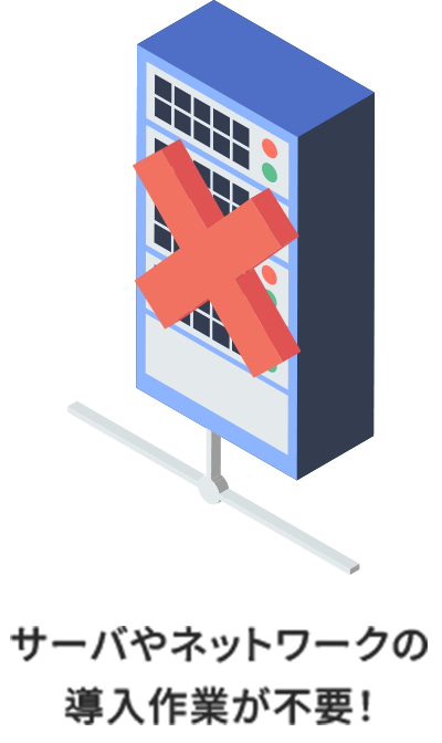 サーバやネットワークの導入作業が不要!
